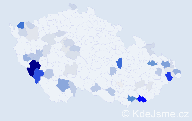 Příjmení: 'Pytlová', počet výskytů 157 v celé ČR
