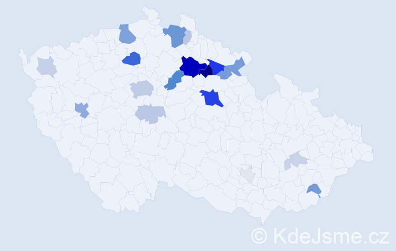 Příjmení: 'Čeliš', počet výskytů 64 v celé ČR