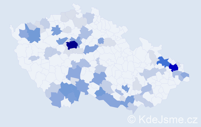Příjmení: 'Gráf', počet výskytů 226 v celé ČR
