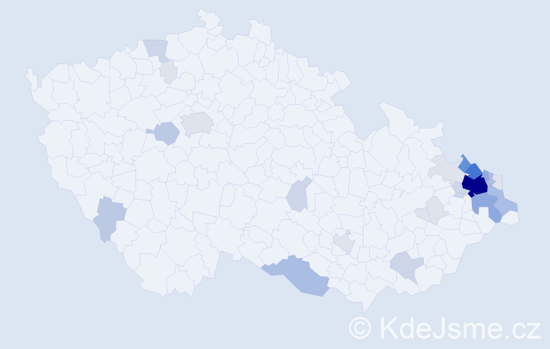 Příjmení: 'Musiol', počet výskytů 105 v celé ČR