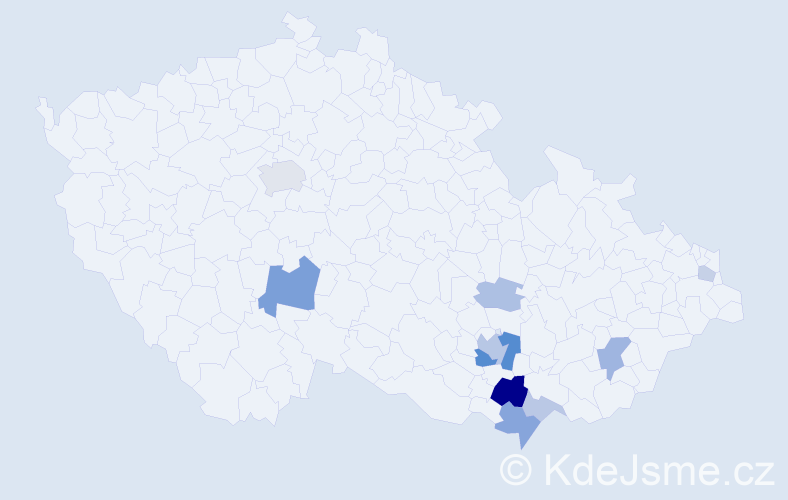 Příjmení: 'Sycha', počet výskytů 26 v celé ČR