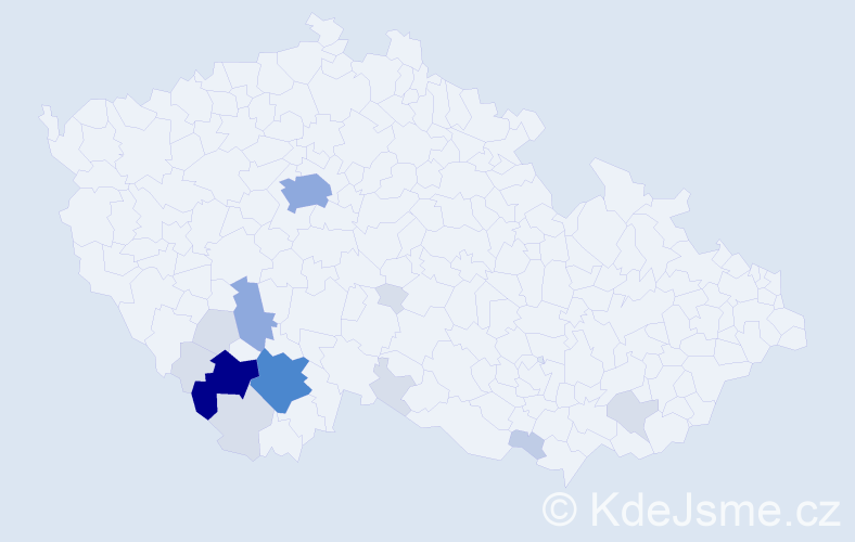 Příjmení: 'Vinciková', počet výskytů 46 v celé ČR