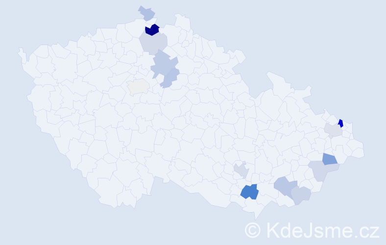 Příjmení: 'Ryl', počet výskytů 33 v celé ČR