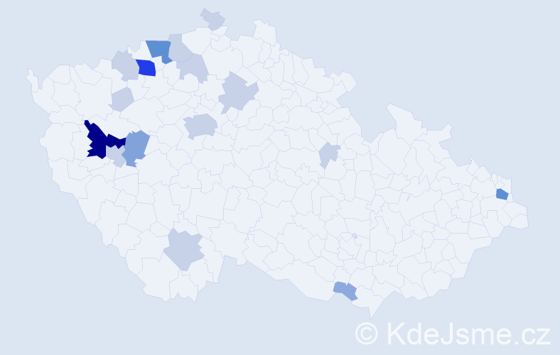 Příjmení: 'Tipanová', počet výskytů 45 v celé ČR