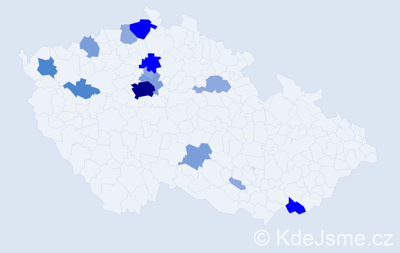 Příjmení: 'Knepr', počet výskytů 38 v celé ČR