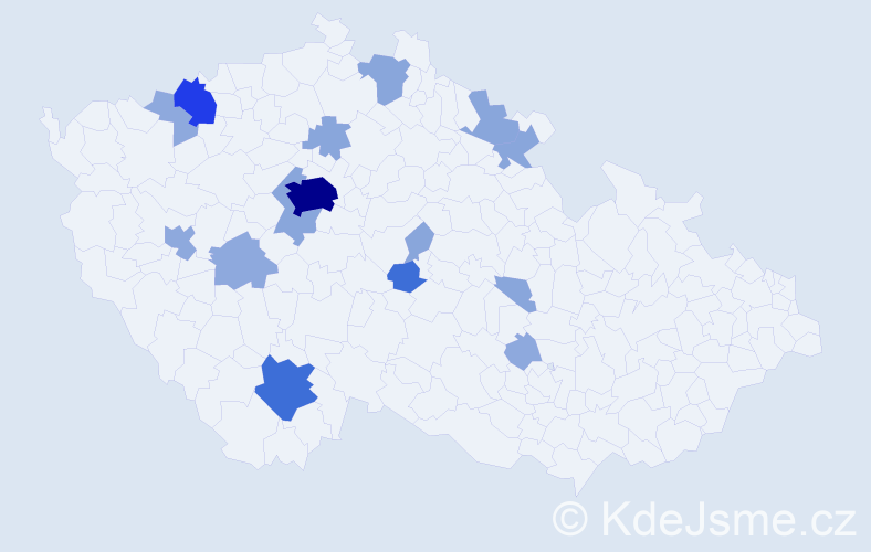 Příjmení: 'Misarová', počet výskytů 43 v celé ČR