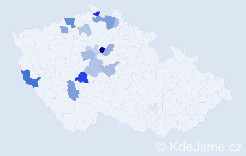Příjmení: 'Kurandová', počet výskytů 46 v celé ČR