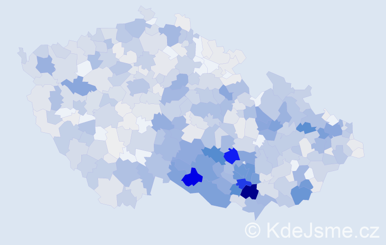 Příjmení: 'Urbánek', počet výskytů 3634 v celé ČR