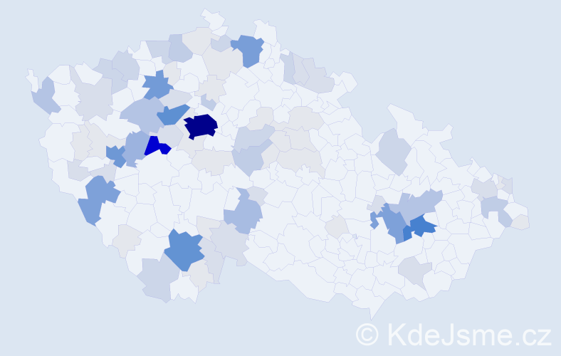 Příjmení: 'Mraček', počet výskytů 308 v celé ČR