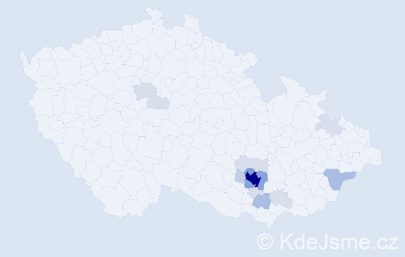 Příjmení: 'Pavloušková', počet výskytů 47 v celé ČR