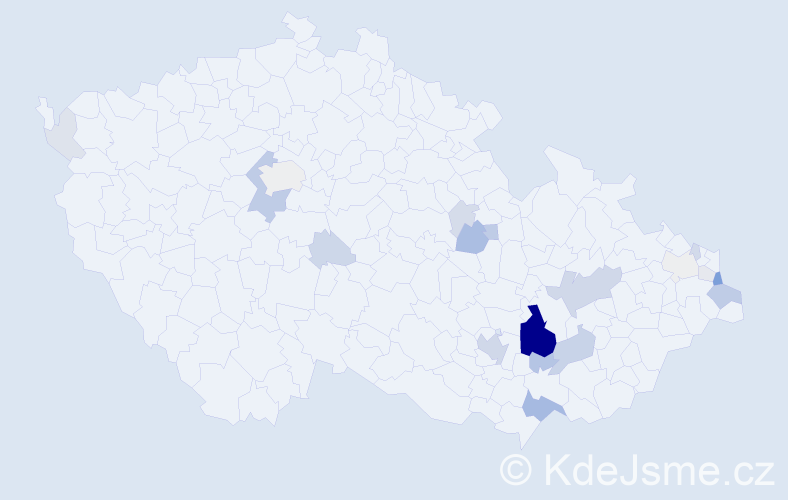 Příjmení: 'Kuchtíčková', počet výskytů 71 v celé ČR