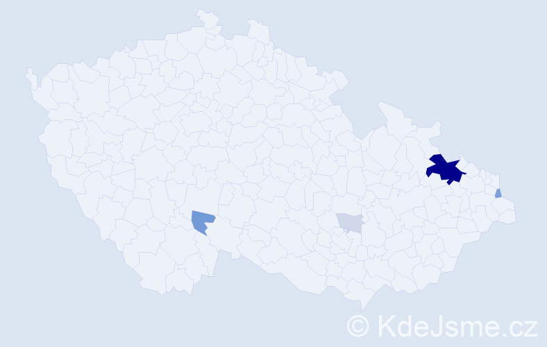 Příjmení: 'Kamrádek', počet výskytů 28 v celé ČR