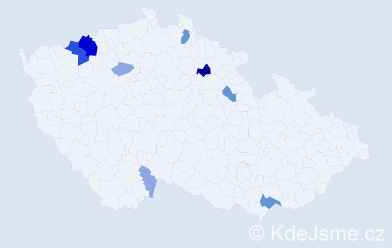 Příjmení: 'Heligr', počet výskytů 31 v celé ČR