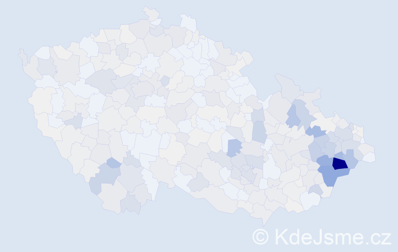 Příjmení: 'Křenek', počet výskytů 1728 v celé ČR