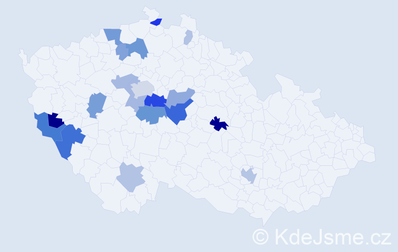 Příjmení: 'Mensová', počet výskytů 55 v celé ČR