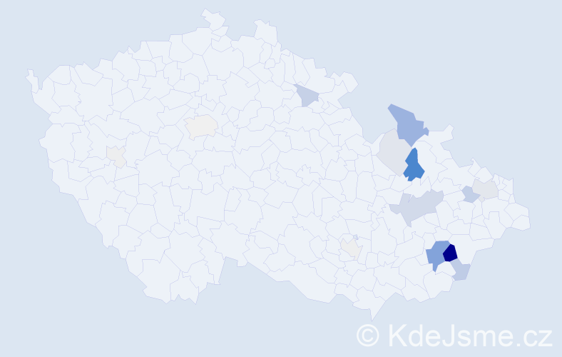 Příjmení: 'Machalíčková', počet výskytů 67 v celé ČR