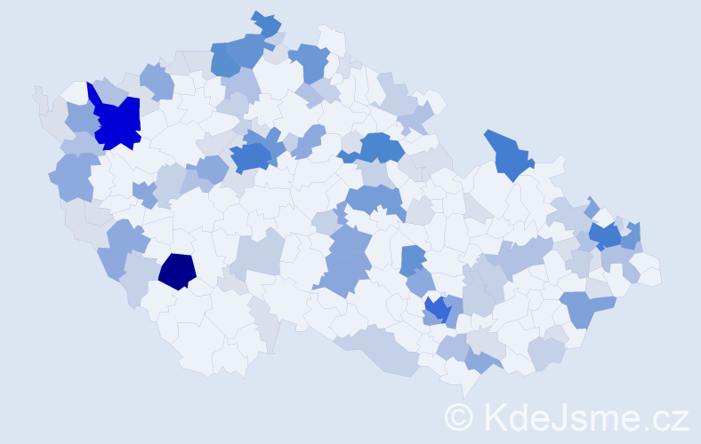 Příjmení: 'Pavlovič', počet výskytů 340 v celé ČR