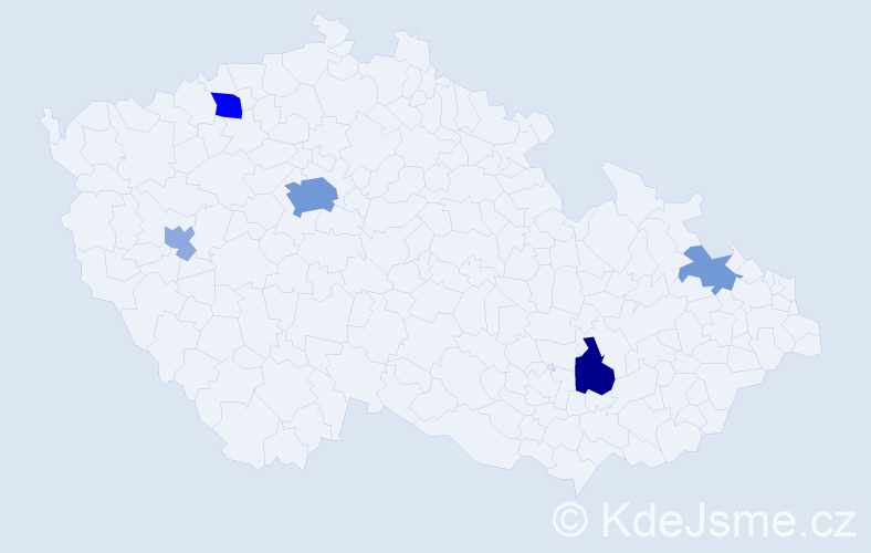 Příjmení: 'Čutek', počet výskytů 15 v celé ČR