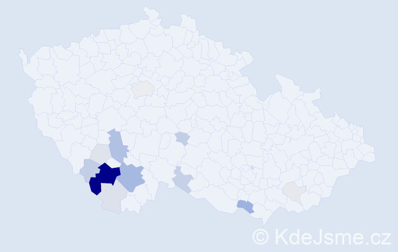 Příjmení: 'Vinciková', počet výskytů 46 v celé ČR