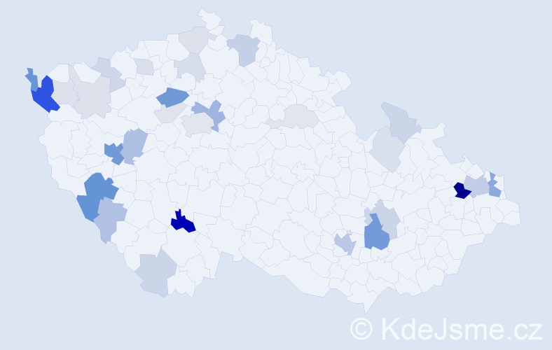 Příjmení: 'Uhlová', počet výskytů 104 v celé ČR
