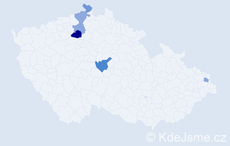 Příjmení: 'Pugr', počet výskytů 14 v celé ČR
