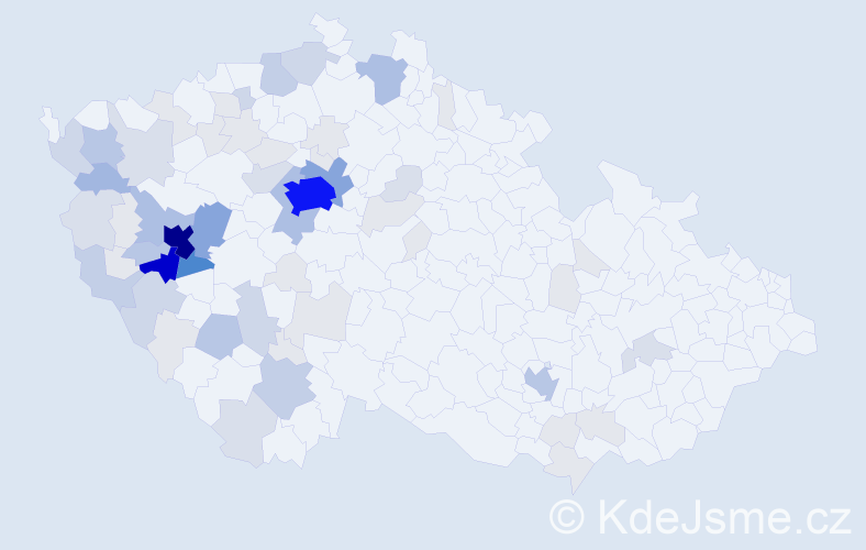 Příjmení: 'Přibáň', počet výskytů 263 v celé ČR