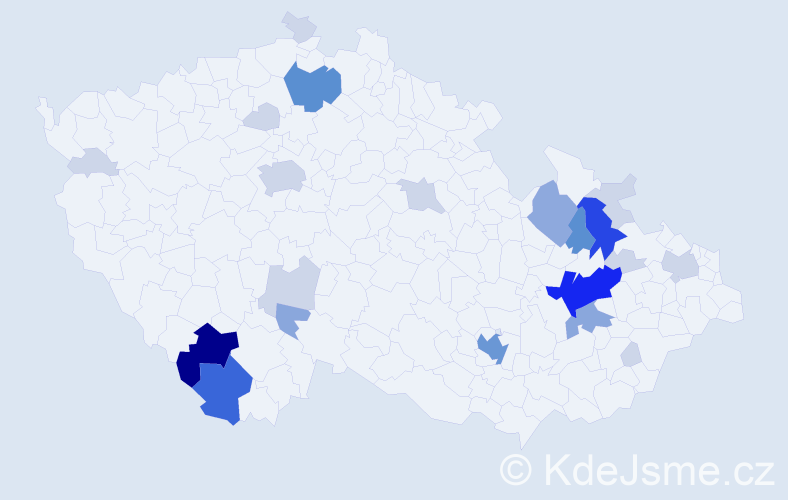 Příjmení: 'Korytar', počet výskytů 76 v celé ČR