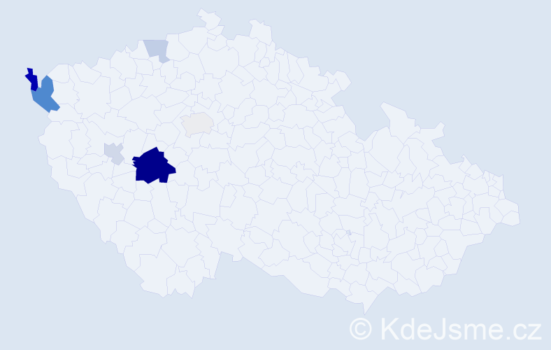 Příjmení: 'Pabouček', počet výskytů 16 v celé ČR