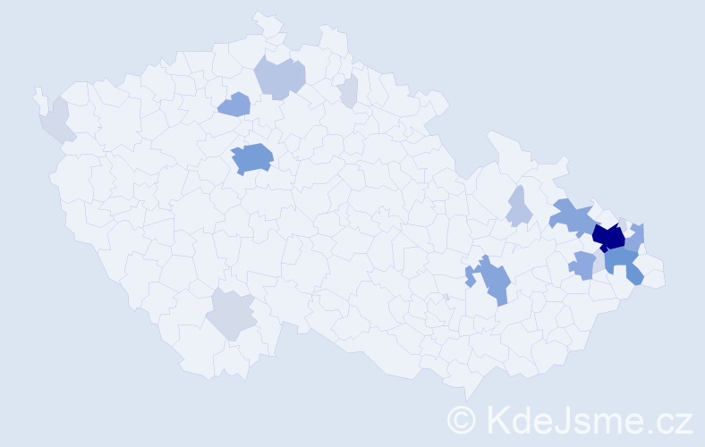 Příjmení: 'Larišová', počet výskytů 57 v celé ČR