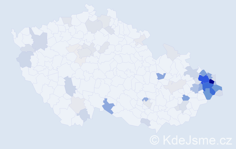Příjmení: 'Klimša', počet výskytů 320 v celé ČR