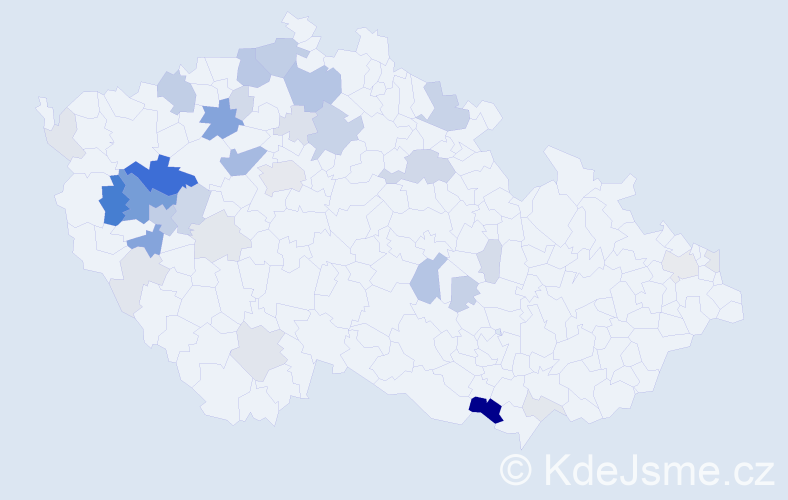 Příjmení: 'Saková', počet výskytů 113 v celé ČR
