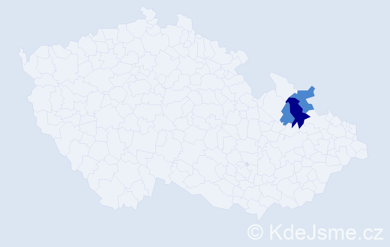 Příjmení: 'Chrabatinová', počet výskytů 5 v celé ČR