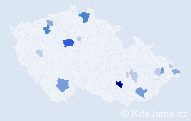 Příjmení: 'Matlová', počet výskytů 44 v celé ČR