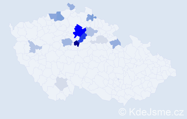 Příjmení: 'Cidlina', počet výskytů 52 v celé ČR