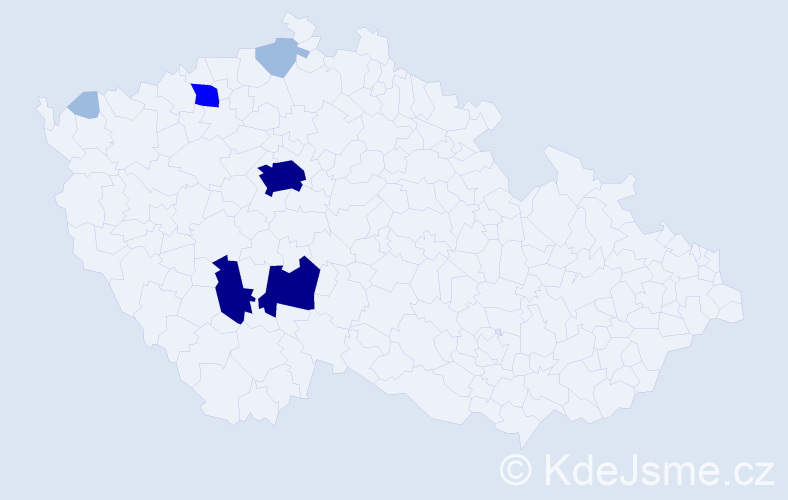Příjmení: 'Mimráčková', počet výskytů 17 v celé ČR