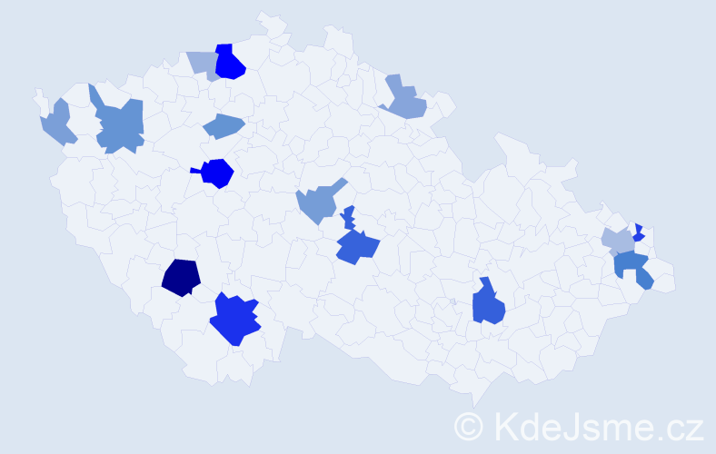 Příjmení: 'Szendrei', počet výskytů 34 v celé ČR