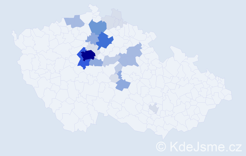 Příjmení: 'Vidnerová', počet výskytů 92 v celé ČR