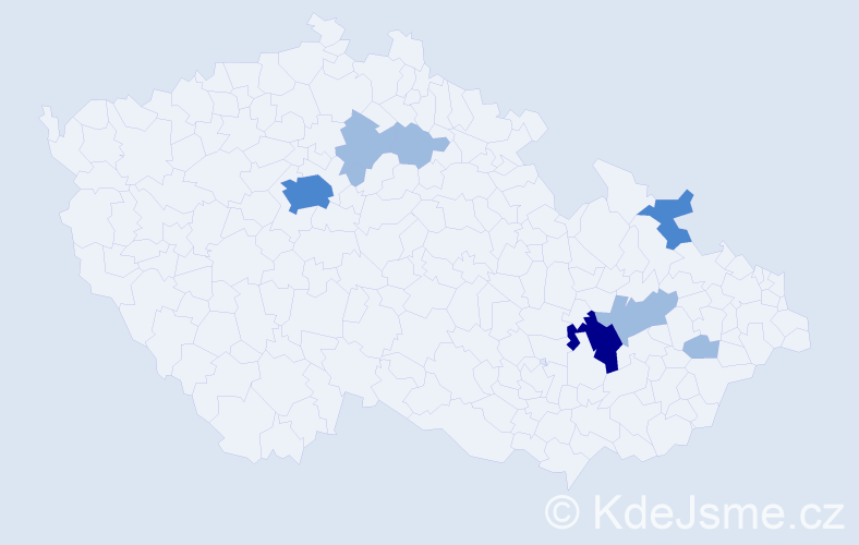 Příjmení: 'Balvan', počet výskytů 13 v celé ČR