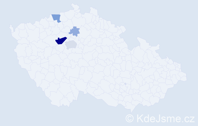 Příjmení: 'Freja', počet výskytů 19 v celé ČR