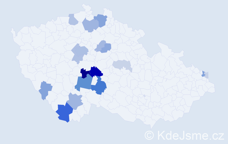 Příjmení: 'Fáčková', počet výskytů 54 v celé ČR