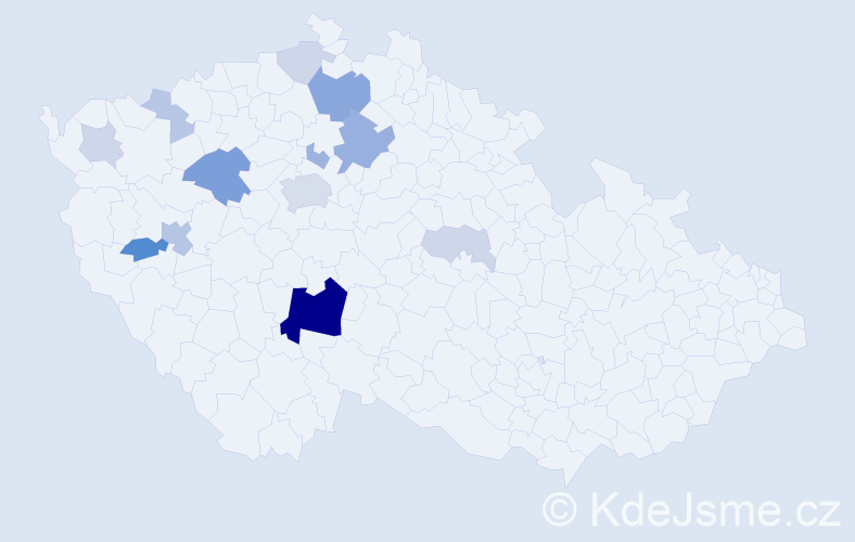 Příjmení: 'Nehonská', počet výskytů 40 v celé ČR
