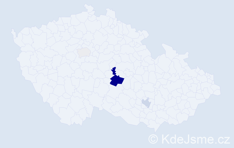 Příjmení: 'Pesler', počet výskytů 9 v celé ČR