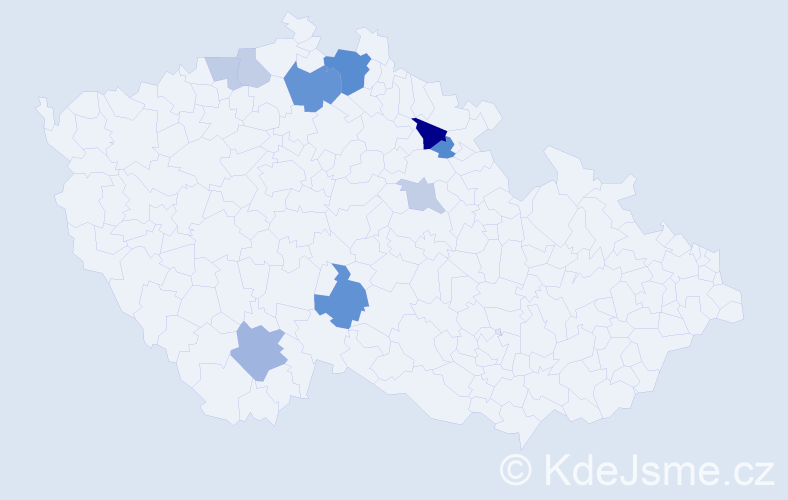 Příjmení: 'Toločková', počet výskytů 19 v celé ČR