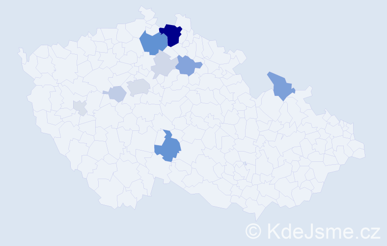 Příjmení: 'Kalfeřt', počet výskytů 39 v celé ČR