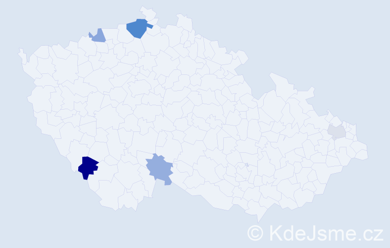 Příjmení: 'Petry', počet výskytů 9 v celé ČR