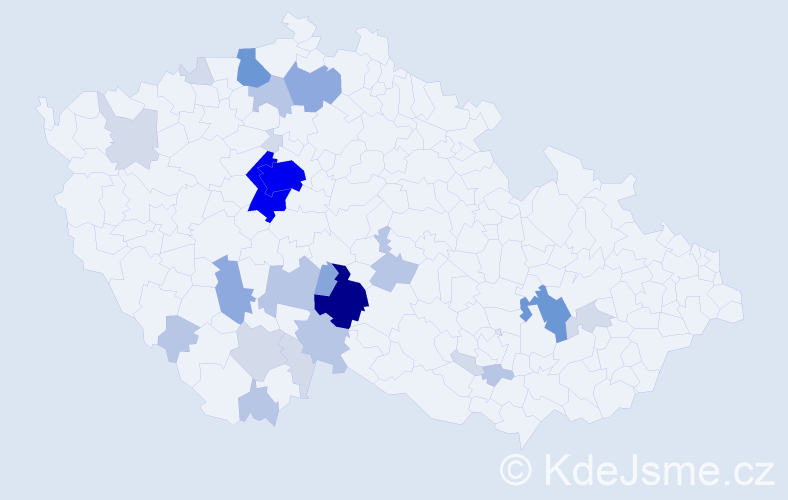 Příjmení: 'Kumžák', počet výskytů 88 v celé ČR