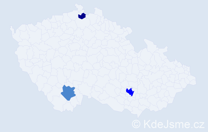 Příjmení: 'Pray', počet výskytů 9 v celé ČR