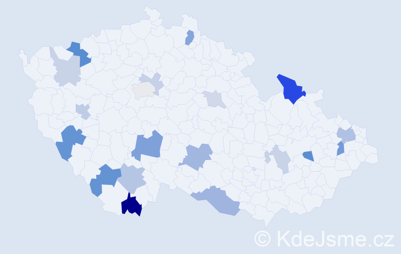 Příjmení: 'Kozak', počet výskytů 41 v celé ČR