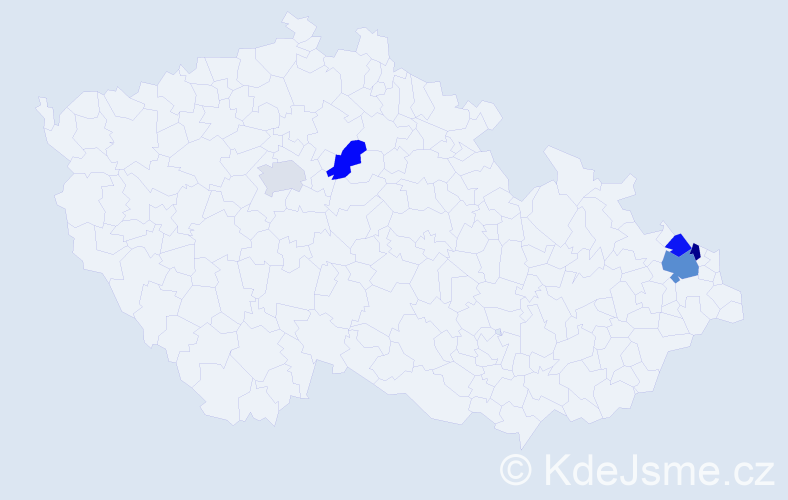 Příjmení: 'Hadrych', počet výskytů 7 v celé ČR