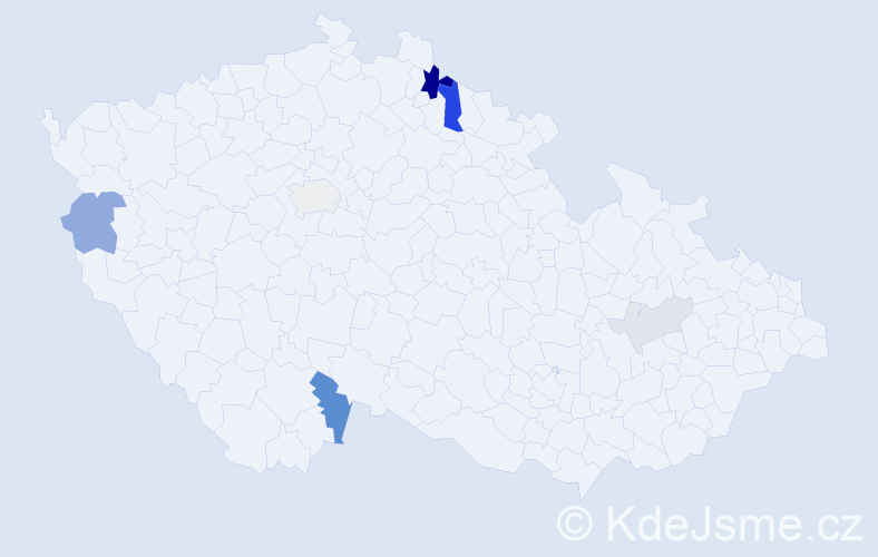 Příjmení: 'Maciková', počet výskytů 17 v celé ČR